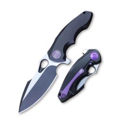 WE Knife Folder Blk Handle Blk Grind White 3 Blade 7 Lngth