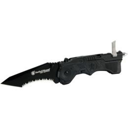 S&W SW911B Assisted 3.5 in Black Serrated Blade Nylon Handle