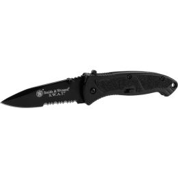 S&W SWATLBS Assisted 3.75 in Black Combo Blade Aluminum Hndl