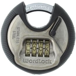 WordLock PL-074-SN 4-Dial Combination Discuss Padlock