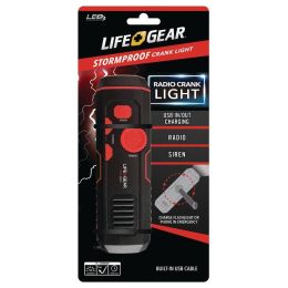 Life+gear 120-lumen Stormproof Usb Crank Flashlight &amp;amp; Radio LG3860675