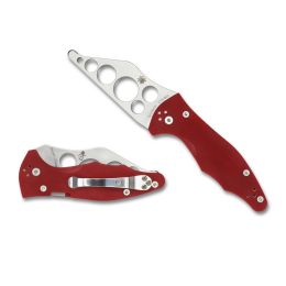Spyderco Yojimbo 2 Trainer Folder 3.25 in Red G-10 Handle
