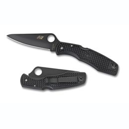 Spyderco Pacific Salt Folder 3.8 in Black Plain Black FRN