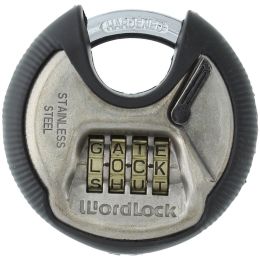 Wordlock 4-dial Combination Discuss Padlock HBCLPL074SN
