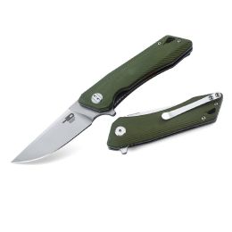 Bestech Thorn Folder 4.3 in Stonewash Plain Green G-10 Hndl