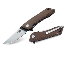 Bestech Thorn Folder 4.3 in Satin Plain Beige G-10 Handle