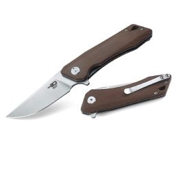 Bestech Thorn Folder 4.3 in Stonewash Plain Beige G-10 Hndl