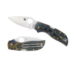 Spyderco Chaparral Folder 2.8 in Plain Brass-Acrylic Handle