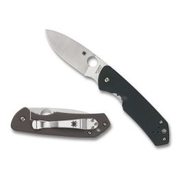 Spyderco Brouwer Folder 2.77 in Plain Black G-10-Titanium