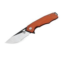 Bestech Toucan Folder Blk SW-Satin Plain Orange G-10 Handle