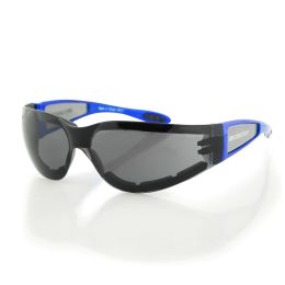 Bobster Shield II Sunglass, Blue Frame, Smoked Lens