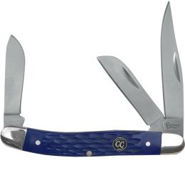Cattleman Stockman 2.5 in Blade Blue Jigged Delrin Handle