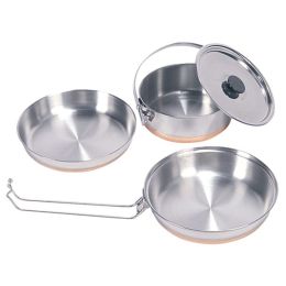 Stansport Stainless Steel Mess Kit -1 Pan 1 Saucepan 1 Plate
