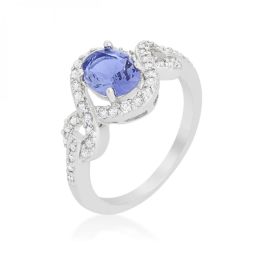 Tanzanite Halo Pave Cocktail Ring (size: 06) R08396R-C21-06