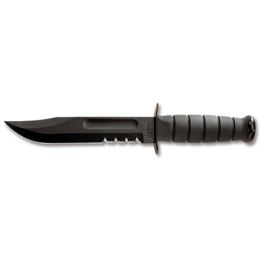 Ka-Bar Full-Size Fixed 7 in Black Combo Blade Kraton Handle