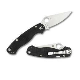 Spyderco Para 2 Folder 3.44 in Plain Black G-10 Handle LH