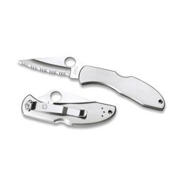 Spyderco Delica 4 Folder 2.88 in Serrated Stainless Handle