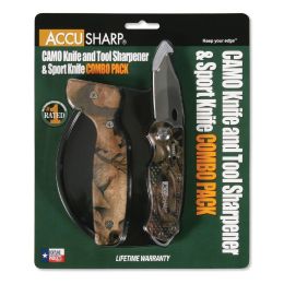 AccuSharp Sharpener and Sport Folding Knife Cmb - Camouflage