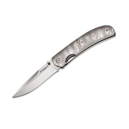 Magnum Festive Fldg Knife-3.5in Blade-Stainless Steel Hndl