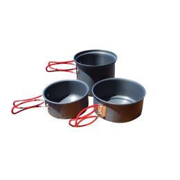 Alpine Mountain Gear Backpacker Hard Anodized Cookset-3 Pc