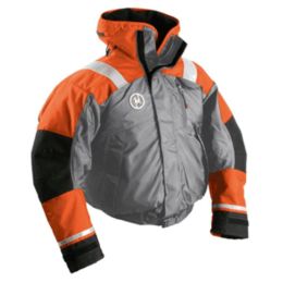 First Watch AB-1100 Flotation Bomber Jacket - Orange/Grey - X-Large