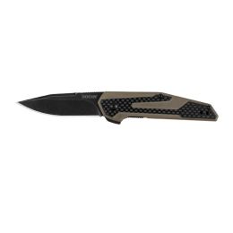 Kershaw Fraxion Folder 2.75in BW Plain Carbon Fiber-Tan G-10