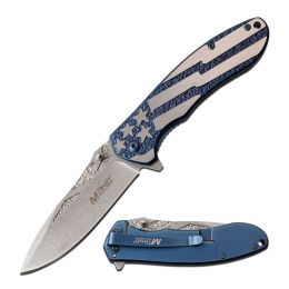 MTech USA Spring Assisted Knife 3.5in Blade 8in Overall-Blue