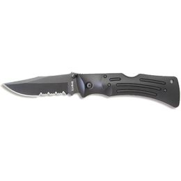 Ka-Bar Mule Folder 3.88 in Black Combo Blade Zytel Handle